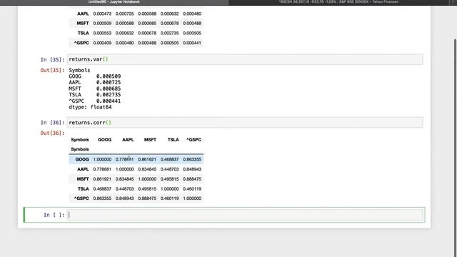 Covariance and Correlation Matrix of stock returns with Python смотреть онлайн