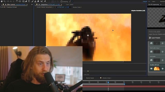 Standing in burning fire in After Effects + green screen. Red Giant supercomp tutorial смотреть онлайн