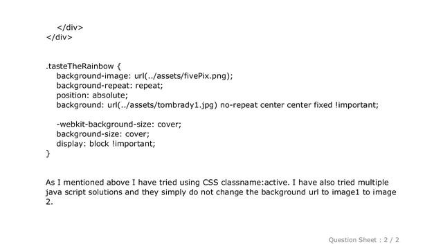 HTML : css and/or javascript change background on clicking image смотреть онлайн
