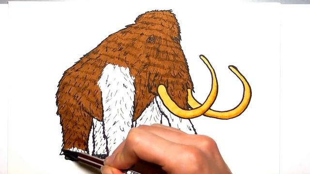 Drawing and Coloring a Mammoth - How to Draw Prehistoric Animals Color pages for Childrens смотреть онлайн
