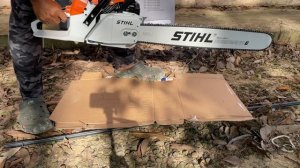 CHAINSAW STIHL MS 382 setup |  first start and cut test