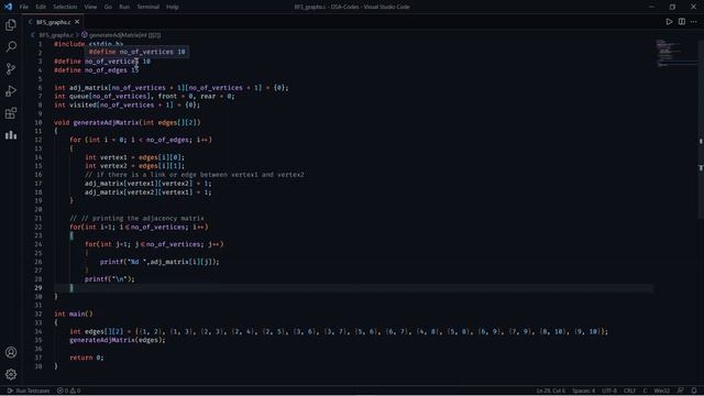 Breadth First Search (BFS) for graphs | With Code in C | Full Explanation смотреть онлайн