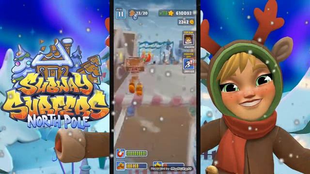 Gingerbot устроил забег на северном полюсе вместо Clementine(Subway Surfers:North Pole) смотреть онлайн