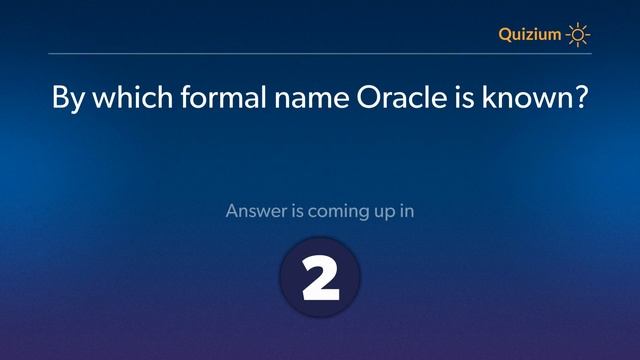 By which formal name Oracle is known? Oracle Quiz смотреть онлайн