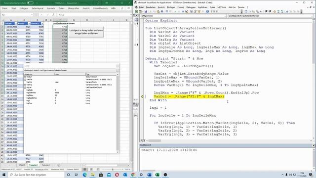 207: Excel-VBA: Blitzschnelle Technik - Zeilen im ListObject mit Hilfe von Arrays entfernen смотреть онлайн