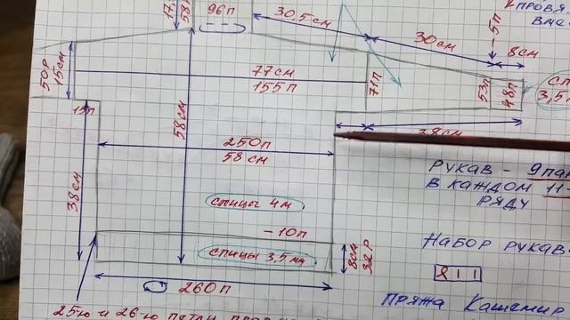 Кашемировый "Облачный свитер". Расчеты. смотреть онлайн