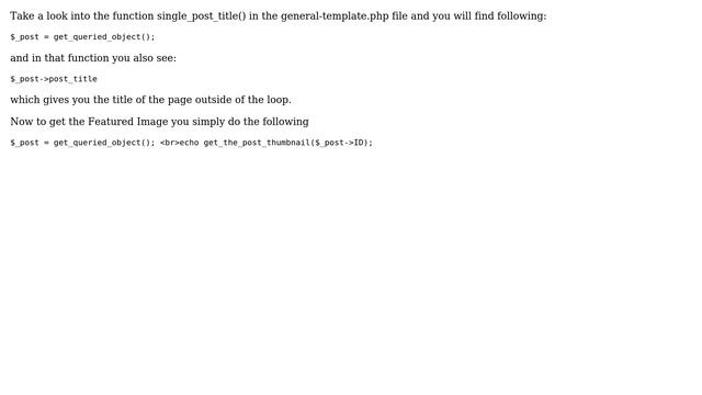 Wordpress: Post thumbnail outside of loop (3 Solutions!!) смотреть онлайн