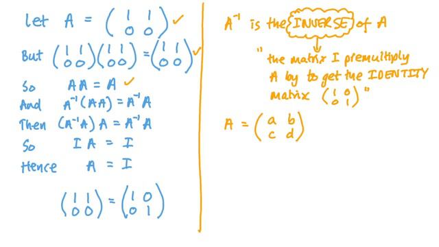 Fake Proof that Matrix 𝐴 = Matrix 𝐼 | Popular Maths | Nagwa смотреть онлайн