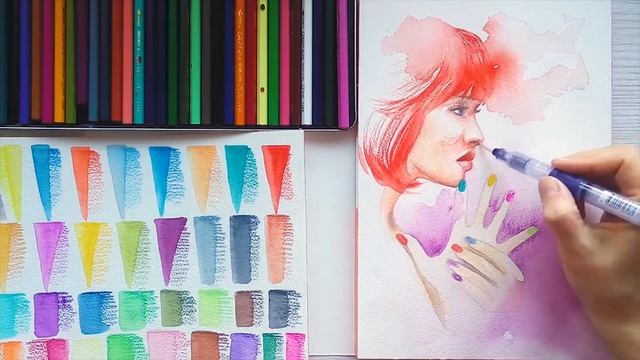 Техники работы с акварельными карандашами #2