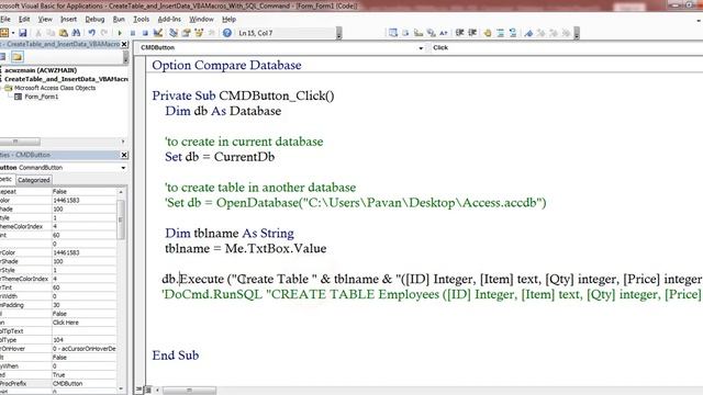 Access VBA: Create Table - VBA Macros With SQL Command смотреть онлайн