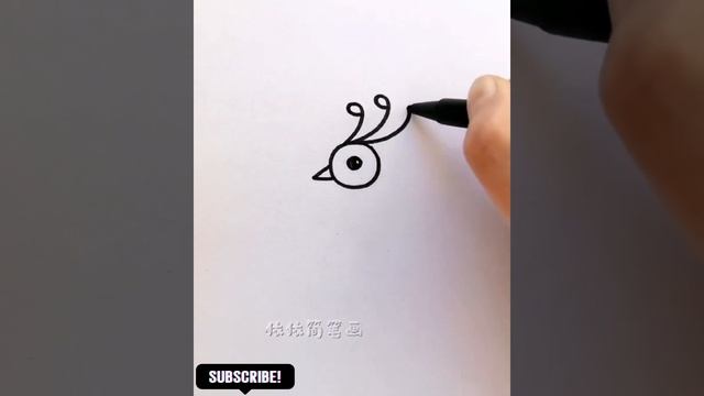 Drawing a bird. चिड़िया का चित्र बनाना। смотреть онлайн