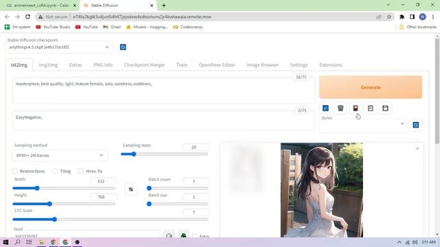 Anime Lineart / Manga-like (线稿/線画/マンガ風/漫画风) Style - Stable Diffusion LoRA Google Colab Setup смотреть онлайн