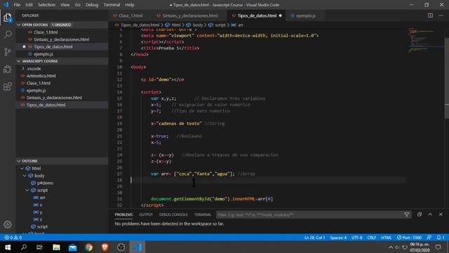 Curso Javascript desde cero 2020 -6 Tipos de datos смотреть онлайн