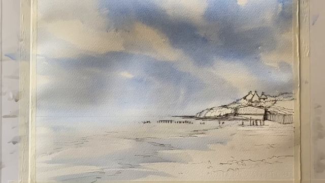 Paint Lois' Easy Loose WATERCOLOR Landscape Painting, Line & Wash Watercolour SEASCAPE Tutorial dem смотреть онлайн