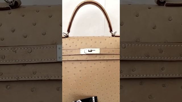 Сумки Hermes Kelly из натуральной кожи страуса. Модные цвета 2016/2017 года. смотреть онлайн