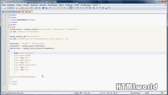 MySQL Tutorial: Daten ausgeben mit PHP | deutsch смотреть онлайн