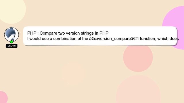 PHP : Compare two version strings in PHP смотреть онлайн