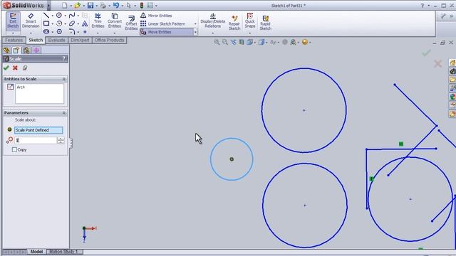 12- SolidWorks SKETCH TUTORIAL: SCALE смотреть онлайн