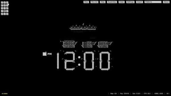 digital clock in conways game of life
