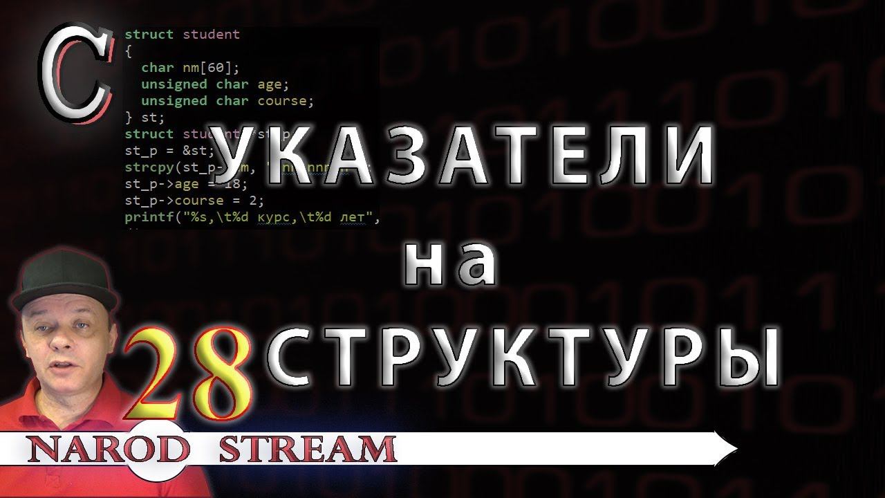 Программирование на C. Урок 28. Указатели на структуры смотреть онлайн