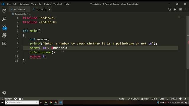 Check Palindrome In C Language - Exercise 11: C Tutorial In Hindi #63 смотреть онлайн