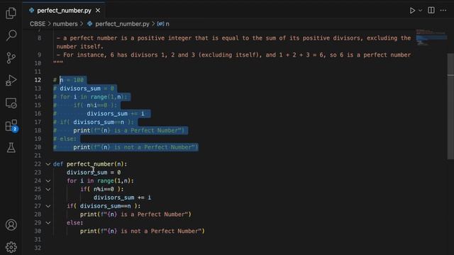 Python program to check for Perfect Number in Hindi | CBSE Class 11 & 12 Computer Science смотреть онлайн