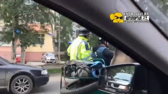 медведь байкер на улиуах Архангельска смотреть онлайн