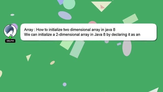 Array : How to initialize two dimensional array in java 8 смотреть онлайн