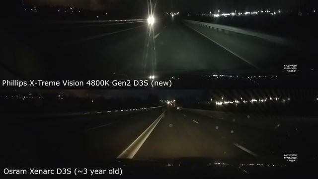 D3S Osram Xenarc Vs. Phillips X-Treme Vision 4800K Gen2 In Skoda Superb 3 Headlights With SLA