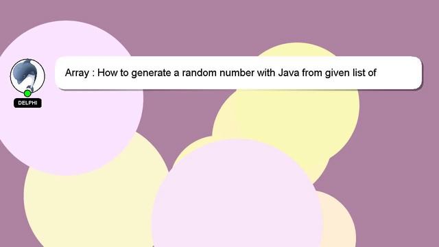 Array : How to generate a random number with Java from given list of numbers смотреть онлайн