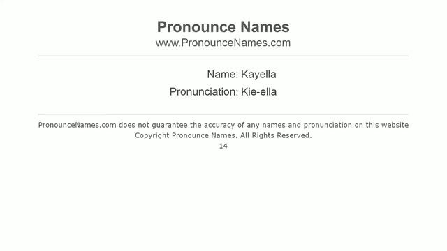 How to Pronounce Kayella - PronounceNames.com смотреть онлайн