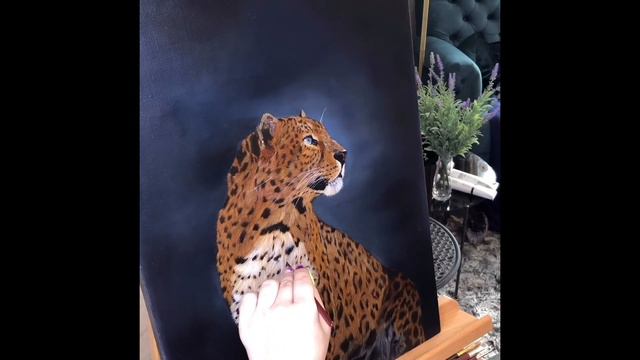 Леопард - масляная живопись / Wildlife oil painting смотреть онлайн