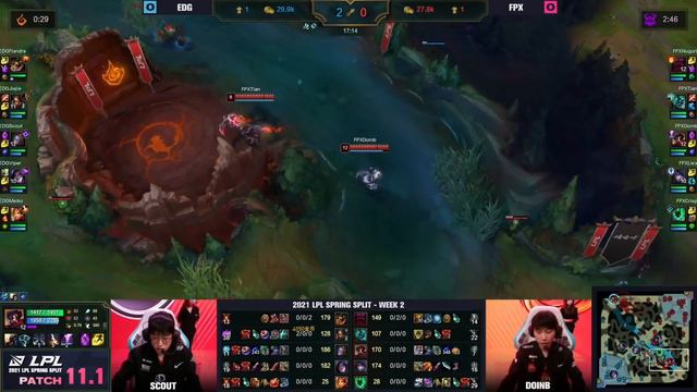 EDG vs FPX - Game 1 | Week 2 Day 5 LPL Spring 2021 | Edward Gaming vs FunPlus Phoenix G1 смотреть онлайн