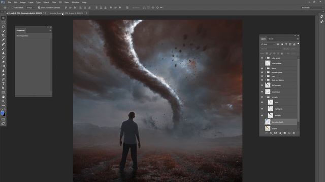 New Photoshop Tutorial - Tornado Digital Painting.