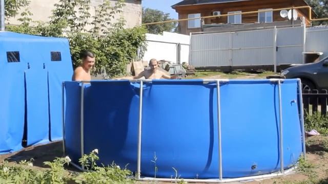 Бассейн каркасный для дачи! Всепогодный! Видеоотзыв.