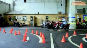 Мотошкола. Упражнение № 2 - ''Змейка'', ''Колейная доска'', ''Движение с малой скоростью''