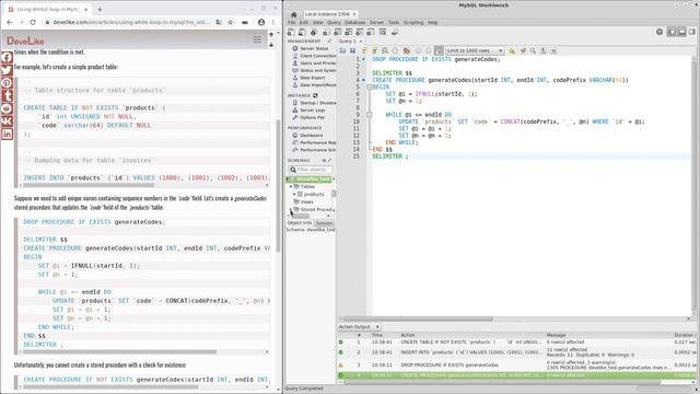 Using WHILE loop in MySQL смотреть онлайн