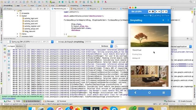 38 Android Studio Firebase Tutorial Simple Blog App Get Post ID Key Part 18 смотреть онлайн