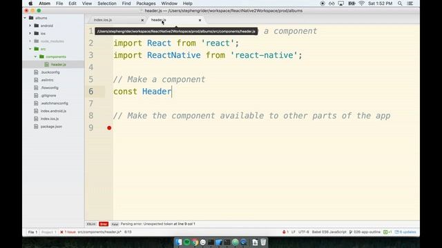 20 The Header Component React Native смотреть онлайн