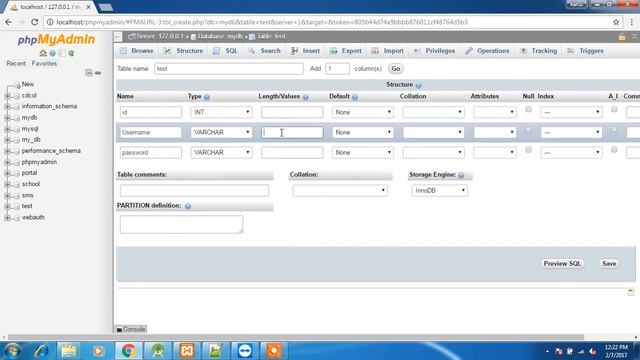 Create database in PHP myAdmin смотреть онлайн