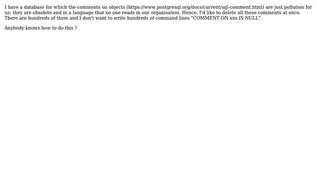 Databases: Postgresql: delete all comments from database смотреть онлайн