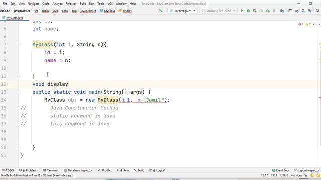 Constructor, Static & This Keywords in Java | Android Using Java Learning Course | Lecture 21 смотреть онлайн