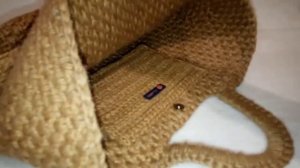 Вязаная Сумка из Джута. Сумка Шопер. Пляжная Сумка