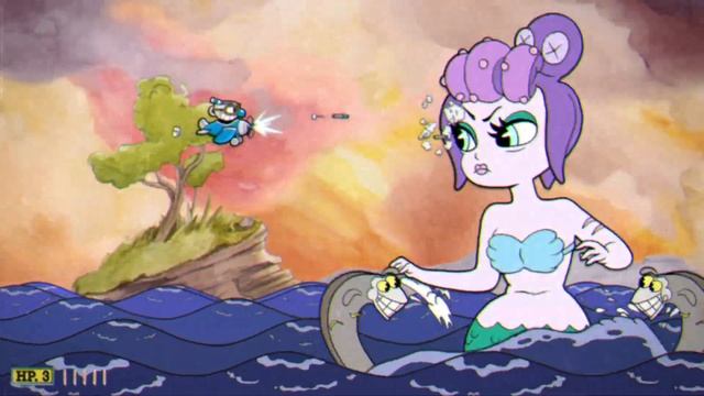Как пройти РУСАЛКУ в капхед на А+ / Как убить медузу в cuphead на А+ смотреть онлайн