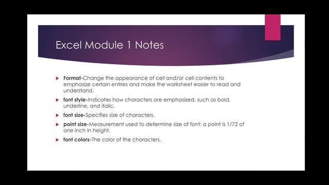 Excel 2016 Module 1 Notes смотреть онлайн
