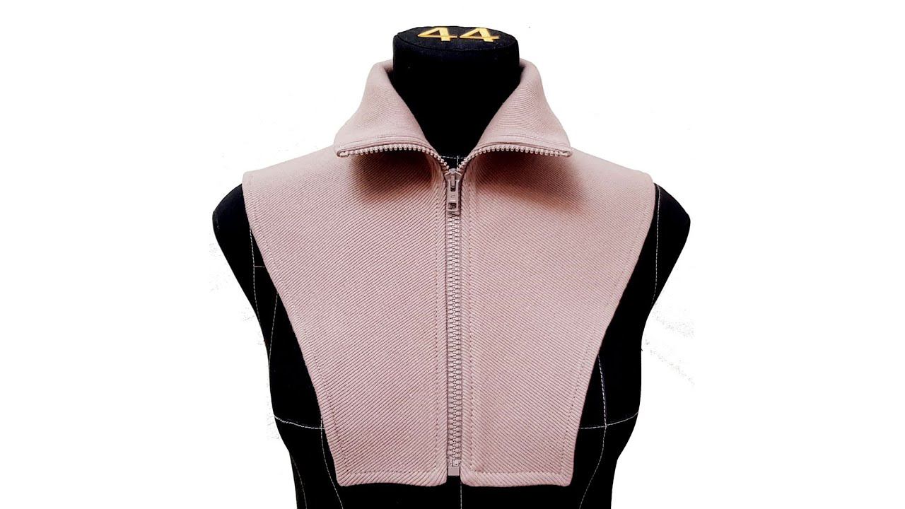 Манишка с воротником стойкой на молнии, модель Венеция (есть выкройка) смотреть онлайн