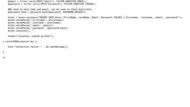 Code Review: Signup page in HTML/PHP смотреть онлайн