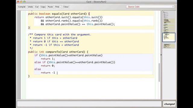Implementing compareTo in the Card Class смотреть онлайн