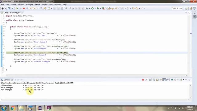 How to add hour, min, Sec to the time using plus methods of OffsetTime Class? смотреть онлайн