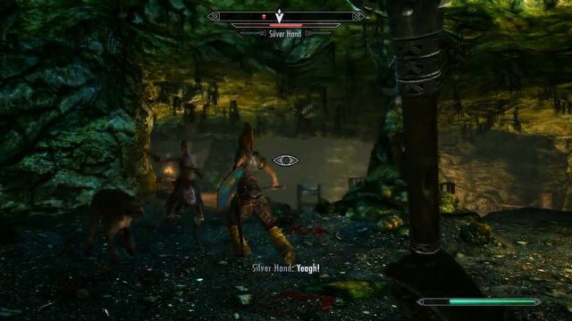 Skyrim Lets Play - Kill Silver Hand Leader at Lost Knife Hideout - Skyrim Melee Build Gameplay - P5